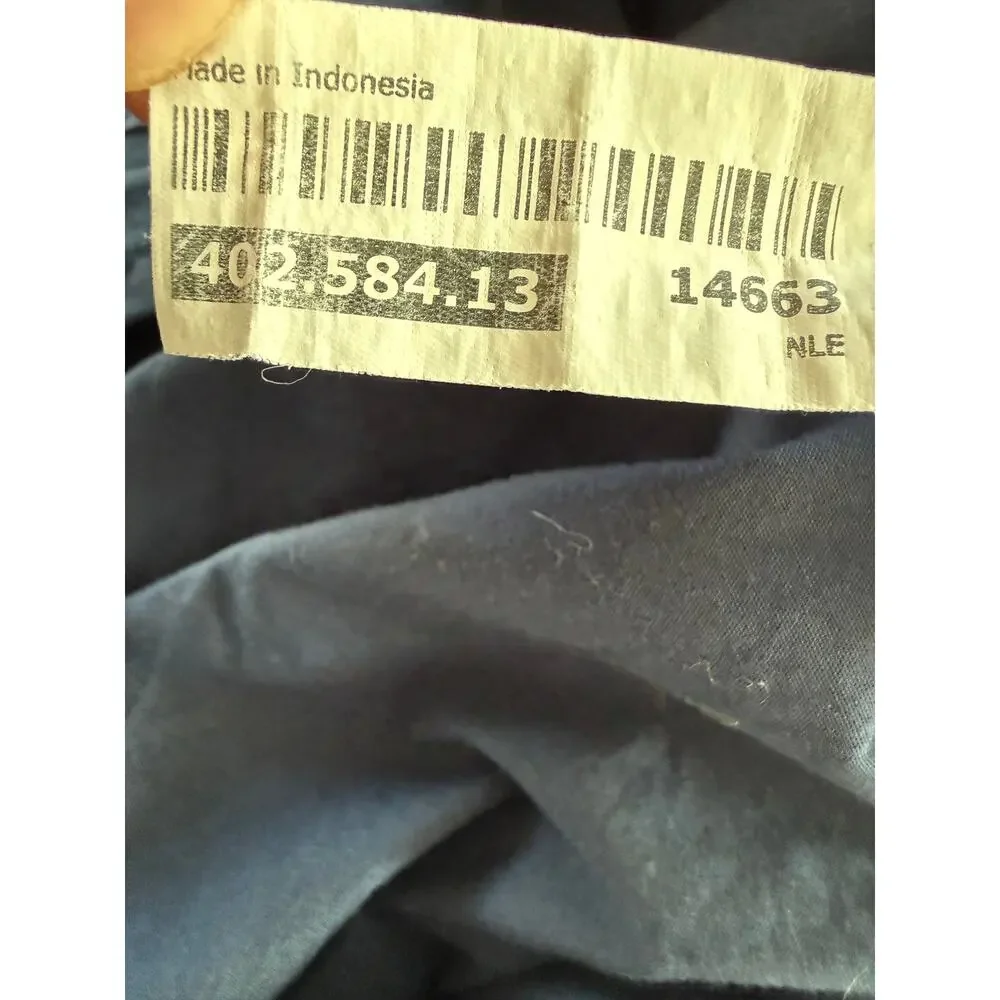 IKEA Alvine Stra Navy Blue Pleated Duvet Cover Set F/Q Cotton 3 Piece 94x80 READ